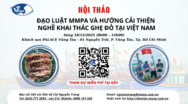 CHƯƠNG TRÌNH HỘI THẢO: ĐẠO LUẬT MMPA VÀ HƯỚNG CẢI THIỆN NGHỀ KHAI THÁC  GHẸ ĐỎ TẠI VIỆT NAM